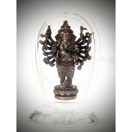 Acrylic Stand พระพิฆเนศปาง16กร (วีระคณปติ) บรอนซ์ซาติน