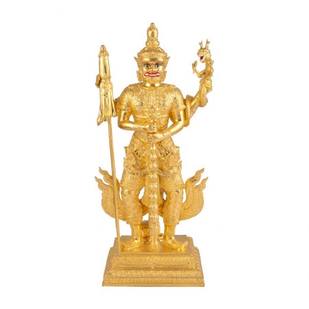 ท้าวเวสสุวรรณตรีพระเพลา ขนาดสูง 19 นิ้ว (เนื้อโลหะปิดทองคำแท้)