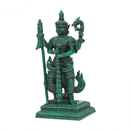 ท้าวเวสสุวรรณตรีพระเพลา ขนาดสูง 5 นิ้ว (เนื้อเคลือบพาทิน่าเขียวมรกต)