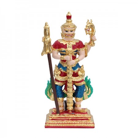 ท้าวเวสสุวรรณตรีพระเพลา ขนาดสูง 5 นิ้ว (เนื้อโลหะเพ้นท์สีปิดทองแท้เครื่องทรง)
