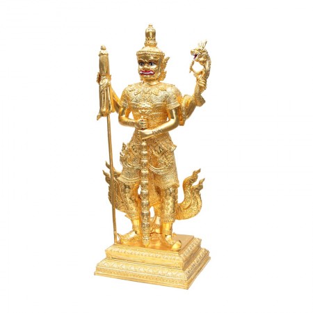 ท้าวเวสสุวรรณตรีพระเพลา ขนาดสูง 19 นิ้ว (เนื้อโลหะปิดทองคำแท้)