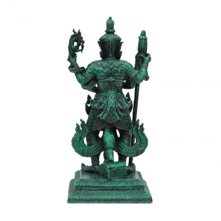 ท้าวเวสสุวรรณตรีพระเพลา ขนาดสูง 5 นิ้ว (เนื้อเคลือบพาทิน่าเขียวมรกต)