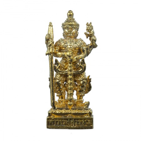 รูปหล่อท้าวเวสสุวรรณตรีพระเพลา สูง 3.8 ซม. (เนื้อทองระฆัง)