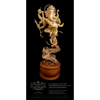 Phra Boocha Gold Bronze over Honey Bronze Patina Base 26 cm Height (32 parts combination)