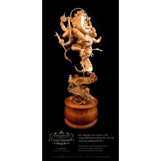 Phra Boocha Bronze over Honey Bronze Patina Base 26 cm Height (32 parts combination)